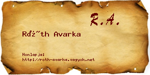 Róth Avarka névjegykártya